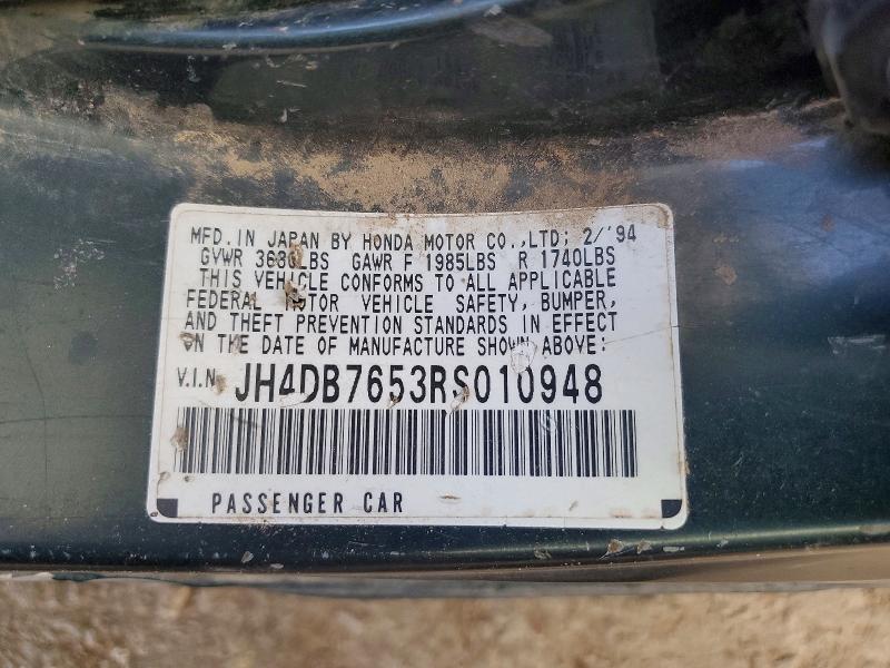 48210766 :رقم المزاد ، JH4DB7653RS010948 vin ، 1994 Acura Integra مزاد بيع