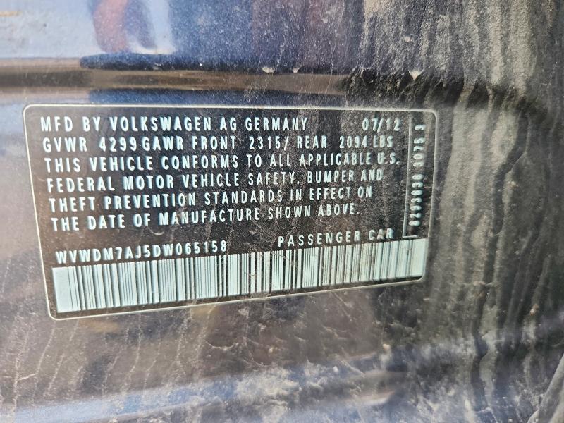 Aukcja sprzedaży 2013 Volkswagen Golf, vin: WVWDM7AJ5DW065158, numer aukcji: 49057176