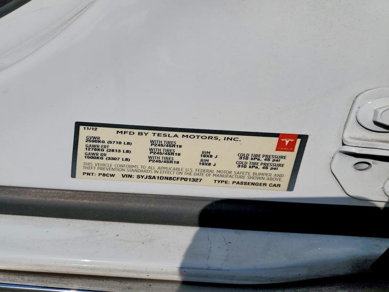 Продаж на аукціоні авто 2012 Tesla Model S, vin: 5YJSA1DN8CFP01327, номер лоту: 48364526