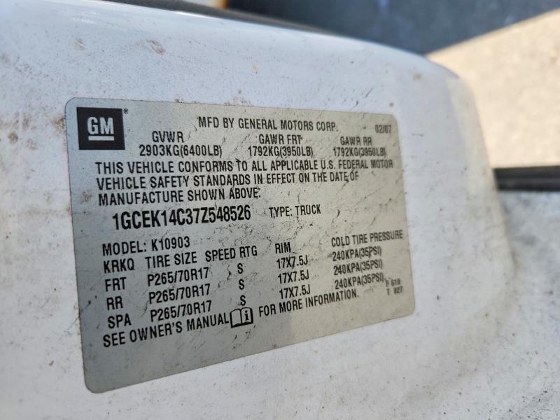 Продаж на аукціоні авто 2007 Chevrolet Silverado, vin: 1GCEK14C37Z548526, номер лоту: 51204336