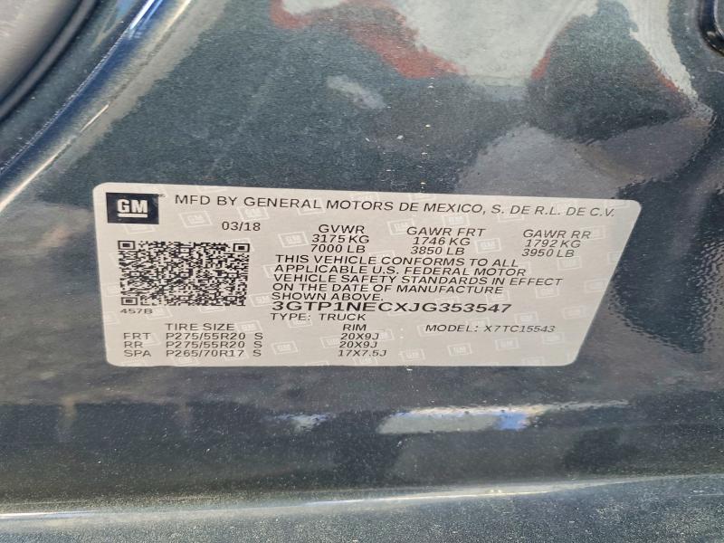 48357076 :رقم المزاد ، 3GTP1NECXJG353547 vin ، 2018 Gmc Sierra مزاد بيع