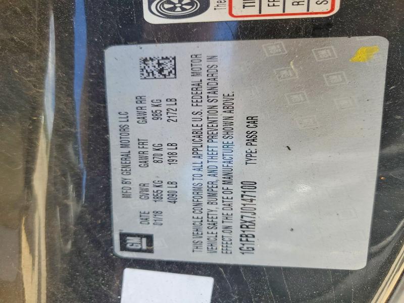 48240776 :رقم المزاد ، 1G1FB1RX7J0147100 vin ، 2018 Chevrolet Camaro 1ls مزاد بيع