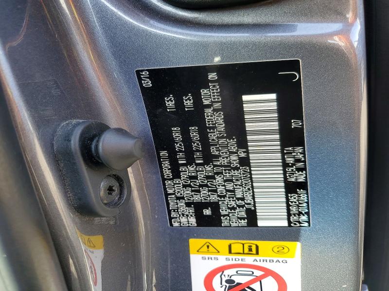 48624636 :رقم المزاد ، JTJBARBZ5G2073723 vin ، 2016 Lexus Nx 200t مزاد بيع