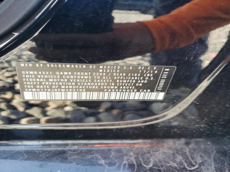 Aukcja sprzedaży 2015 Volkswagen Jetta, vin: 3VWD17AJ0FM263106, numer aukcji: 48034096