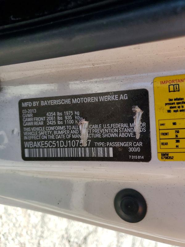 Продажа на аукционе авто 2013 Bmw 328, vin: WBAKE5C51DJ107537, номер лота: 49226866