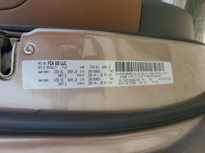 Auction sale of the 2017 Chrysler Pacifica, vin: 2C4RC1GG9HR537393, lot number: 48500316