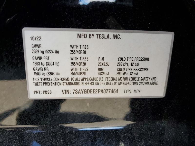 Aukcja sprzedaży 2023 Tesla Model Y, vin: 7SAYGDEE2PA027464, numer aukcji: 50604636