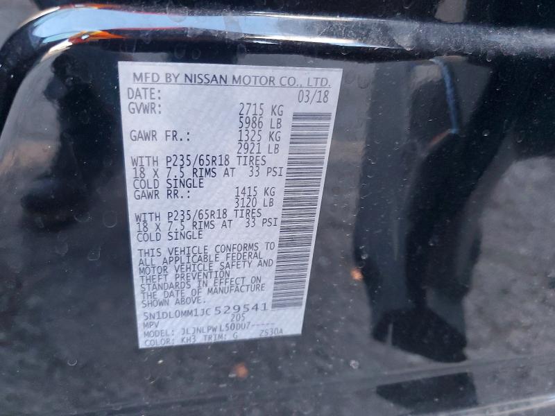 2018 Infiniti Qx60 მანქანა იყიდება აუქციონზე, vin: 5N1DL0MM1JC529541, აუქციონის ნომერი: 49440696