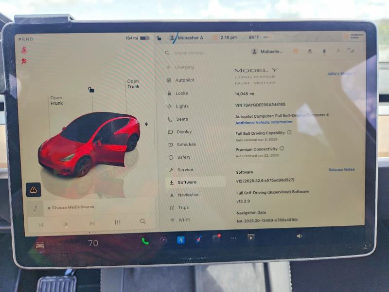 48386026 :رقم المزاد ، 7SAYGDEE9SA344165 vin ، 2025 Tesla Model Y مزاد بيع