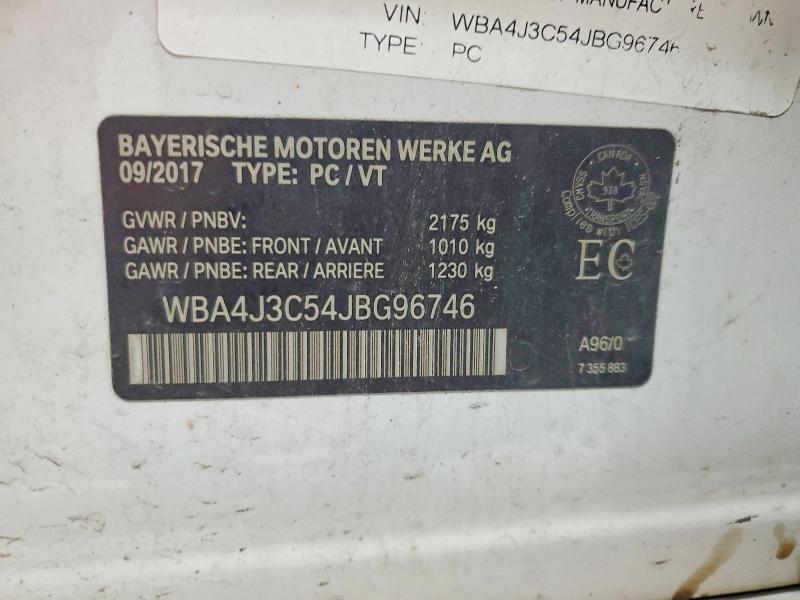 2018 Bmw 430xi მანქანა იყიდება აუქციონზე, vin: WBA4J3C54JBG96746, აუქციონის ნომერი: 49780556