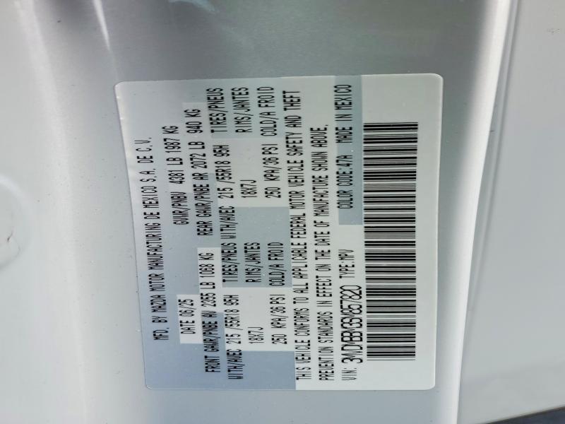 48638576 :رقم المزاد ، 3MVDMBBM3SM857820 vin ، 2025 Mazda Cx-30 مزاد بيع