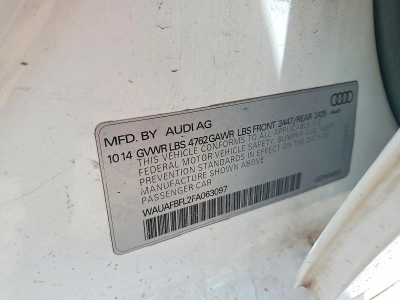 Продаж на аукціоні авто 2015 Audi A4, vin: WAUAFBFL2FA063097, номер лоту: 48584116