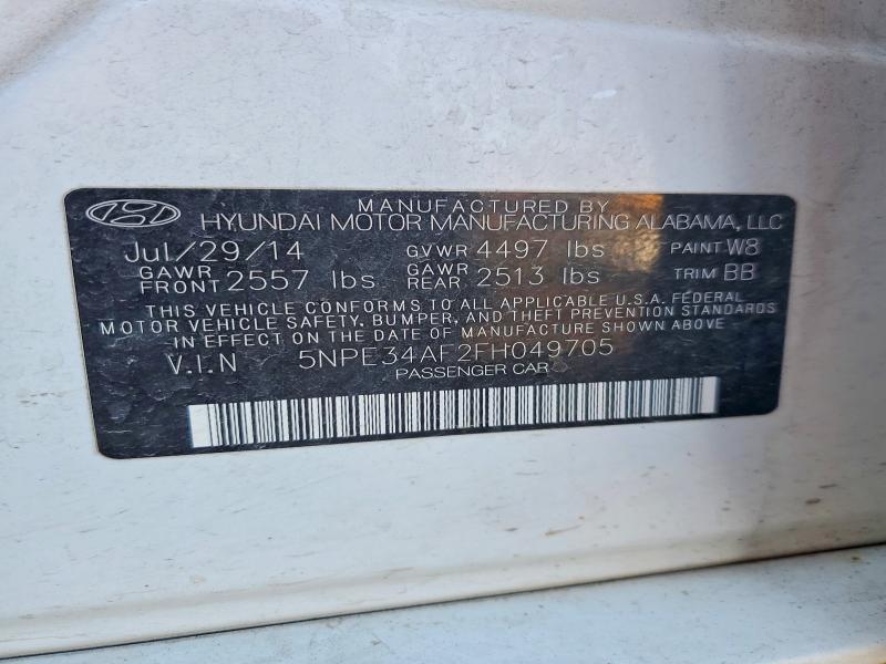 2015 Hyundai Sonata მანქანა იყიდება აუქციონზე, vin: 5NPE34AF2FHD49705, აუქციონის ნომერი: 51965236