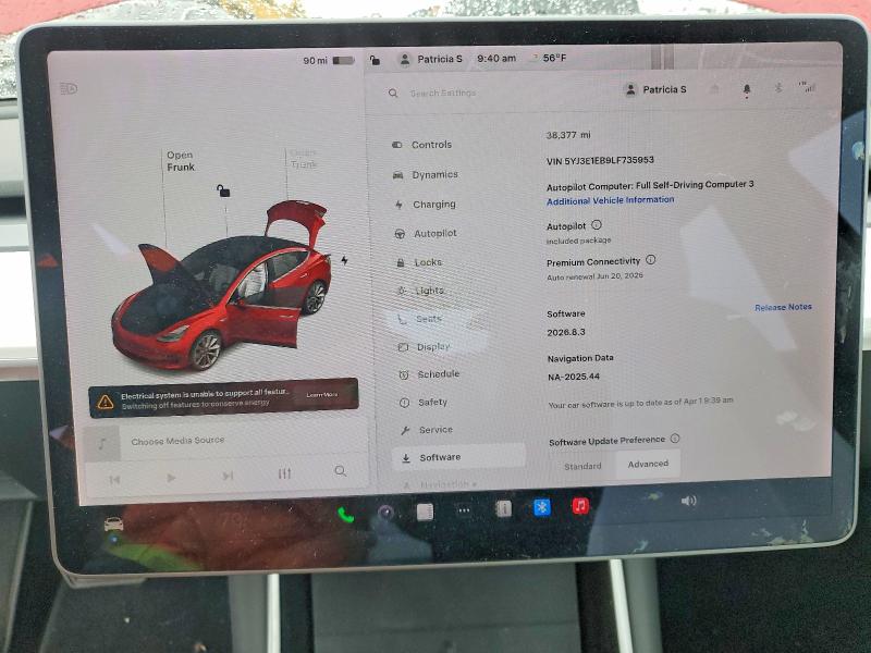 48019456 :رقم المزاد ، 5YJ3E1EB9LF735953 vin ، 2020 Tesla Model 3 مزاد بيع