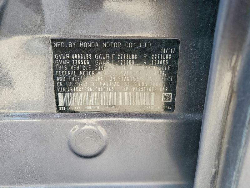 49639376 :رقم المزاد ، JH4KC1F56JC000365 vin ، 2018 Acura Rlx مزاد بيع