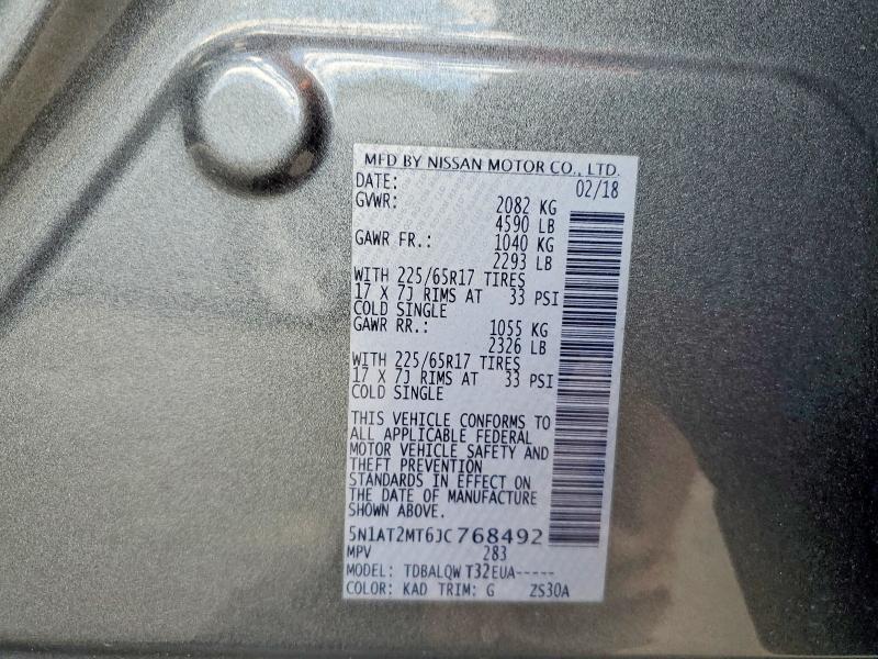 Продажа на аукционе авто 2018 Nissan Rogue, vin: 5N1AT2MT6JC768492, номер лота: 50746686