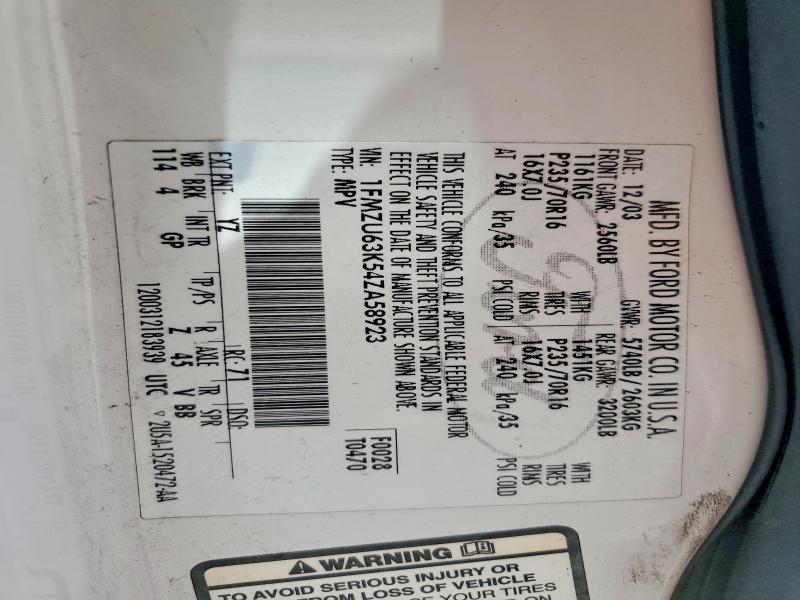 Auction sale of the 2004 Ford Explorer, vin: 1FMZU63K54ZA58923, lot number: 50057916