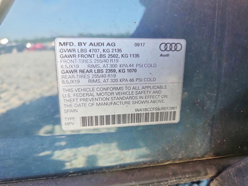Продаж на аукціоні авто 2018 Audi Q3, vin: WA1BCCFS9JR012861, номер лоту: 49328896