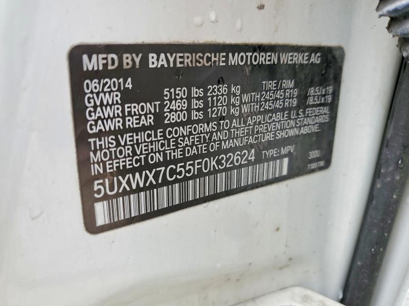 2015 Bmw X3 მანქანა იყიდება აუქციონზე, vin: 5UXWX7C55F0K32624, აუქციონის ნომერი: 49810016