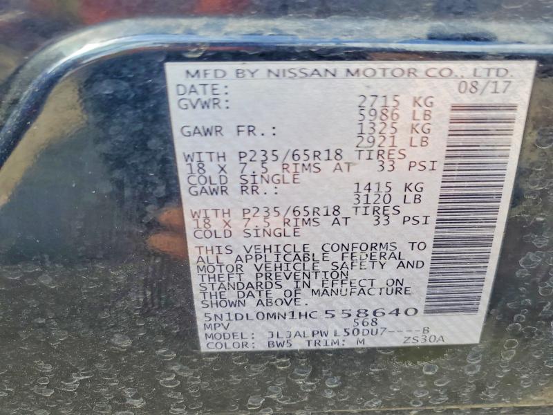 Aukcja sprzedaży 2017 Infiniti Qx60, vin: 5N1DL0MN1HC558640, numer aukcji: 49477916