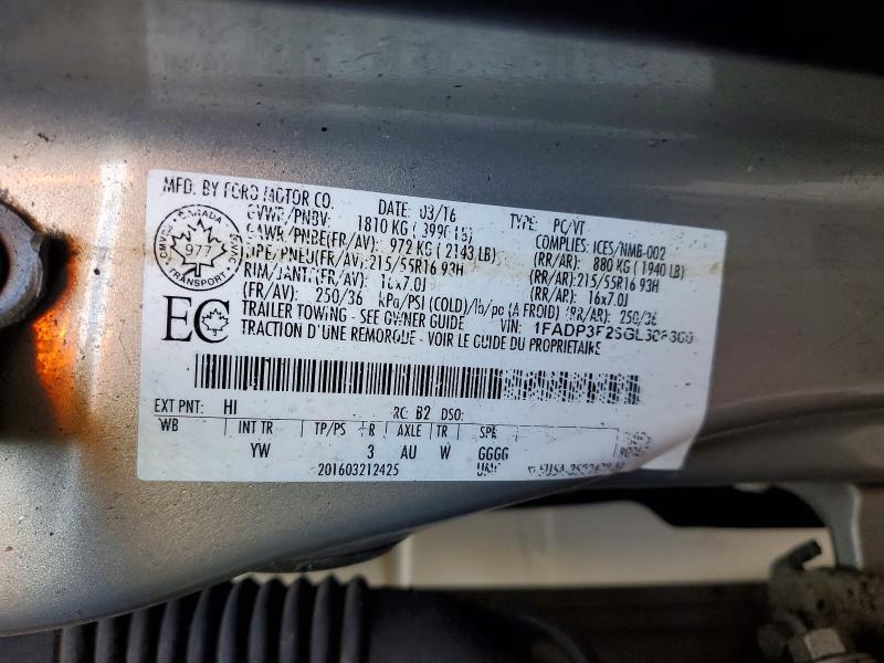 Продаж на аукціоні авто 2016 Ford Focus, vin: 1FADP3F28GL308300, номер лоту: 48086216