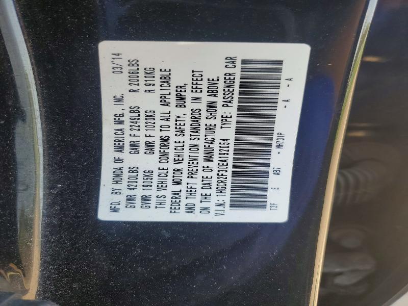 Aukcja sprzedaży 2014 Honda Accord, vin: 1HGCR2F30EA192054, numer aukcji: 50589566