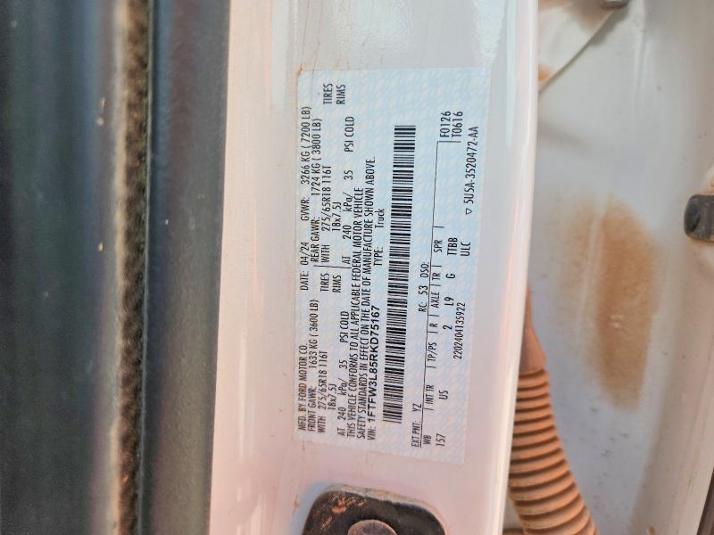 Продажа на аукционе авто 2024 Ford F150, vin: 1FTFW3L85RKD75167, номер лота: 50677516