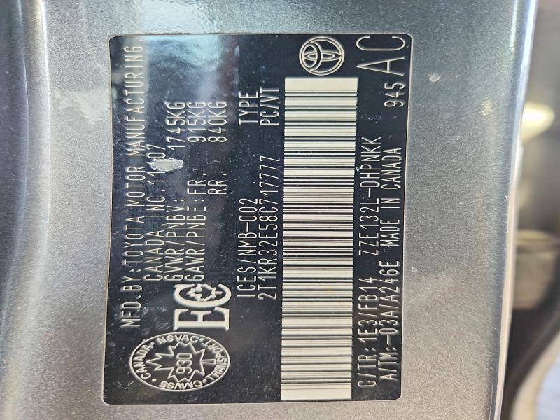Продажа на аукционе авто 2008 Toyota Matrix, vin: 2T1KR32E58C717777, номер лота: 48423936