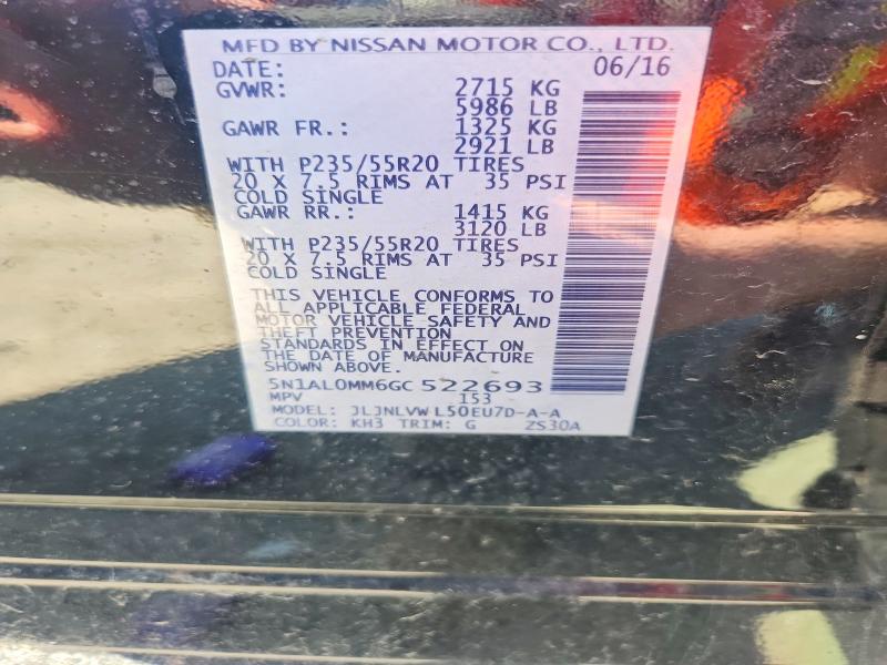Продажа на аукционе авто 2016 Infiniti Qx60, vin: 5N1AL0MM6GC522693, номер лота: 49743056