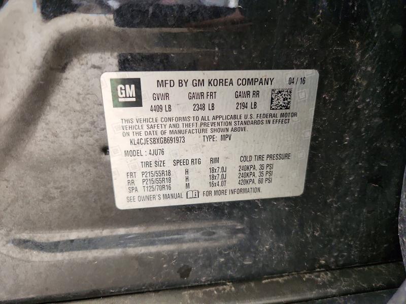 Aukcja sprzedaży 2016 Buick Encore, vin: KL4CJESBXGB691973, numer aukcji: 49718616
