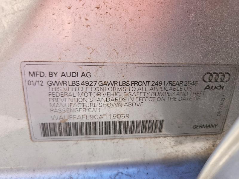Продаж на аукціоні авто 2012 Audi A4, vin: WAUFFAFL9CA115059, номер лоту: 50621256