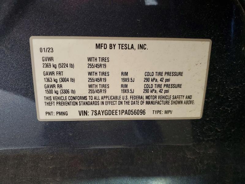 Продажа на аукционе авто 2023 Tesla Model Y, vin: 7SAYGDEE1PA056096, номер лота: 50314946