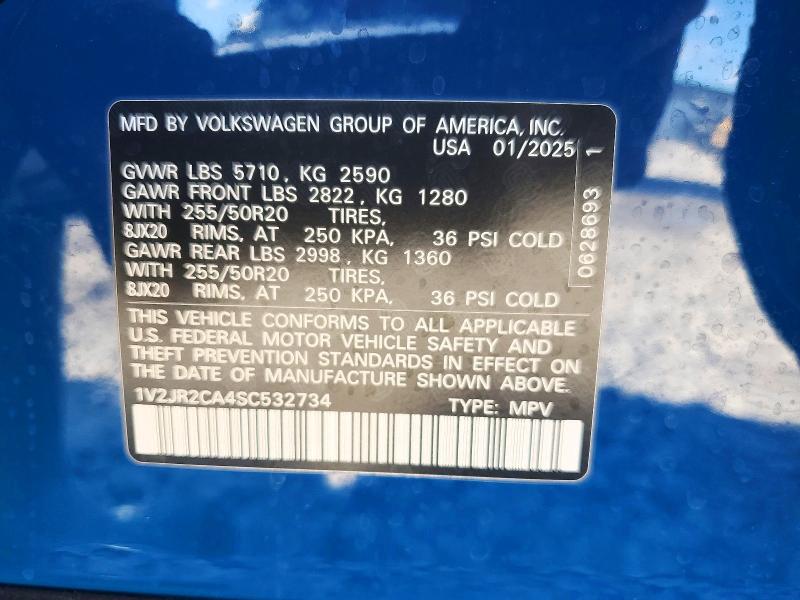 2025 Volkswagen Atlas მანქანა იყიდება აუქციონზე, vin: 1V2JR2CA4SC532734, აუქციონის ნომერი: 47925046