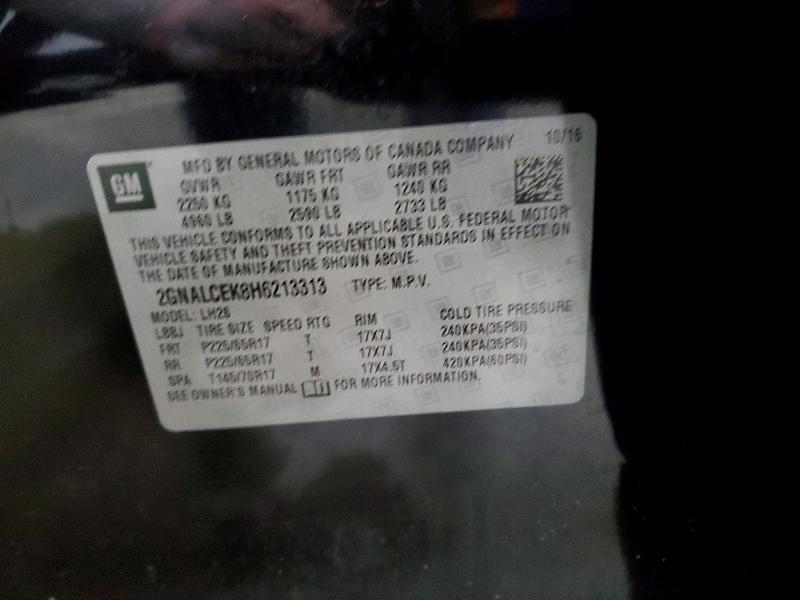 Aukcja sprzedaży 2017 Chevrolet Equinox, vin: 2GNALCEK8H6213313, numer aukcji: 48620346