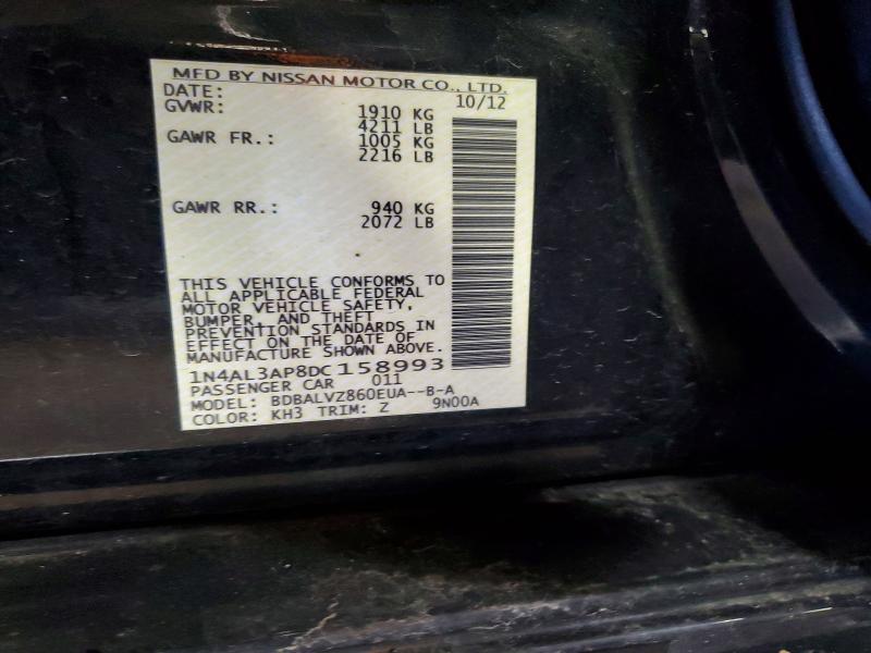 Продаж на аукціоні авто 2013 Nissan Altima, vin: 1N4AL3AP8DC158993, номер лоту: 51277096