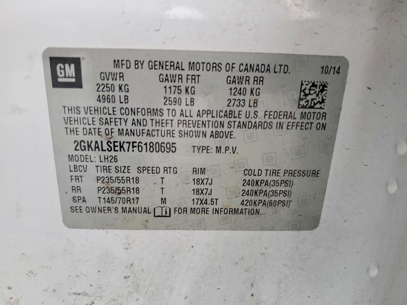 51479686 :رقم المزاد ، 2GKALSEK7F6180695 vin ، 2015 Gmc Terrain مزاد بيع