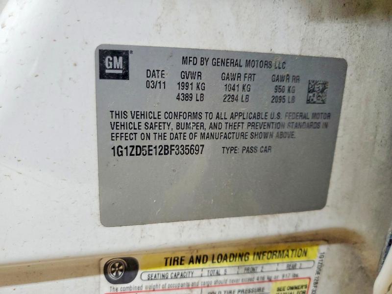 Продаж на аукціоні авто 2011 Chevrolet Malibu, vin: 1G1ZD5E12BF335697, номер лоту: 48588366