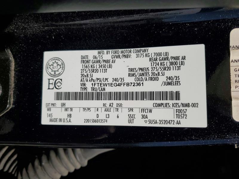 Aukcja sprzedaży 2015 Ford F-150, vin: 1FTEW1EG4FFB72361, numer aukcji: 50794286