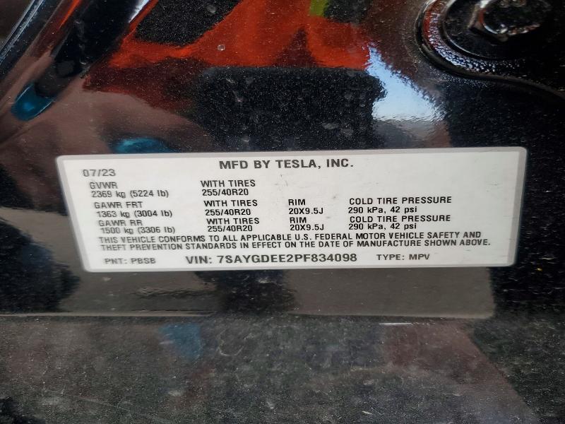 2023 Tesla Model Y მანქანა იყიდება აუქციონზე, vin: 7SAYGDEE2PF834098, აუქციონის ნომერი: 50272686