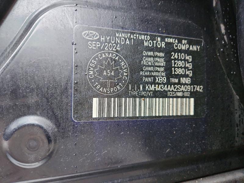 2025 Hyundai Ioniq 6 მანქანა იყიდება აუქციონზე, vin: KMHM34AA2SA091742, აუქციონის ნომერი: 49650016