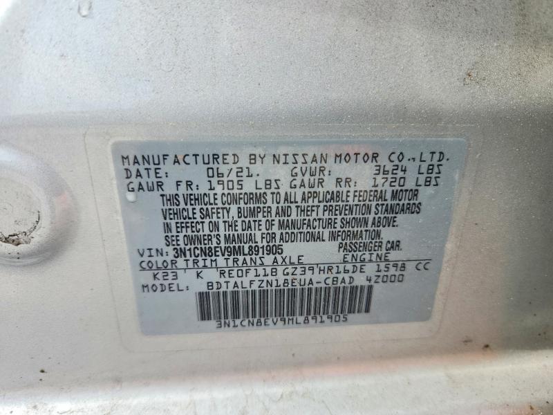 Aukcja sprzedaży 2021 Nissan Versa, vin: 3N1CN8EV9ML891905, numer aukcji: 51656106