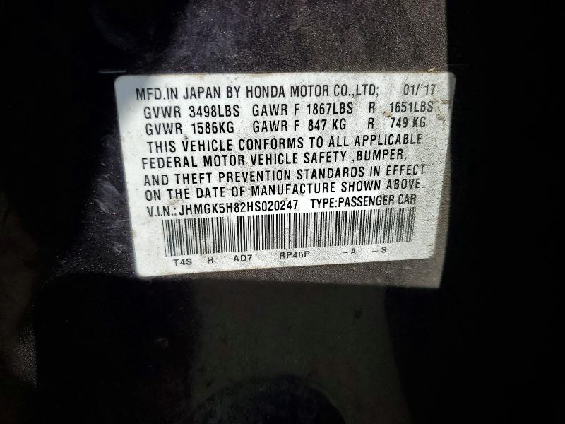 Продаж на аукціоні авто 2017 Honda Fit, vin: JHMGK5H82HS020247, номер лоту: 51129546