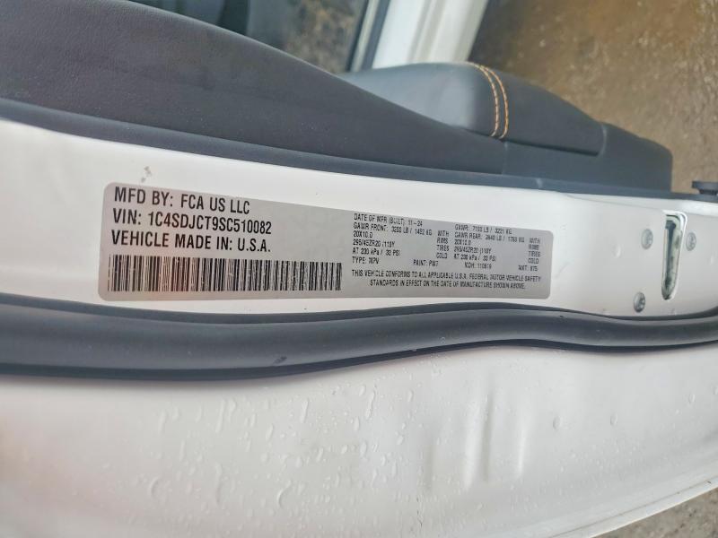 49939116 :رقم المزاد ، 1C4SDJCT9SC510082 vin ، 2025 Dodge Durango مزاد بيع