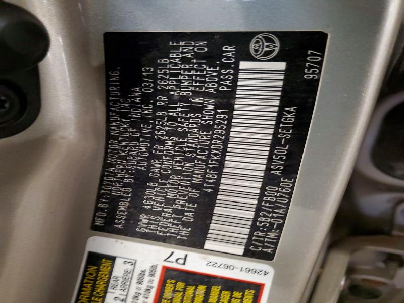 2013 Toyota Camry მანქანა იყიდება აუქციონზე, vin: 4T4BF1FKXDR295291, აუქციონის ნომერი: 49309936