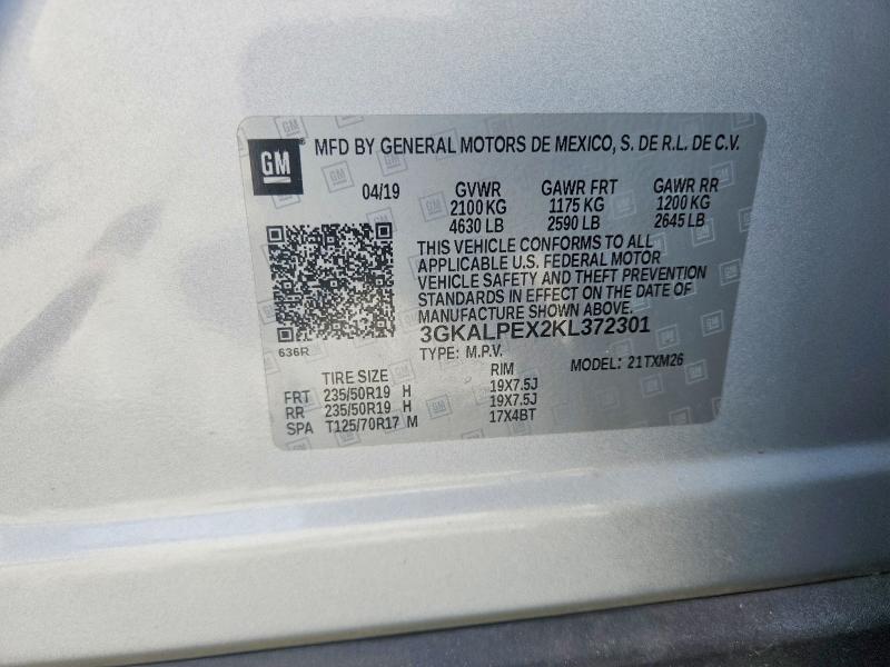 49903926 :رقم المزاد ، 3GKALPEX2KL372301 vin ، 2019 Gmc Terrain مزاد بيع