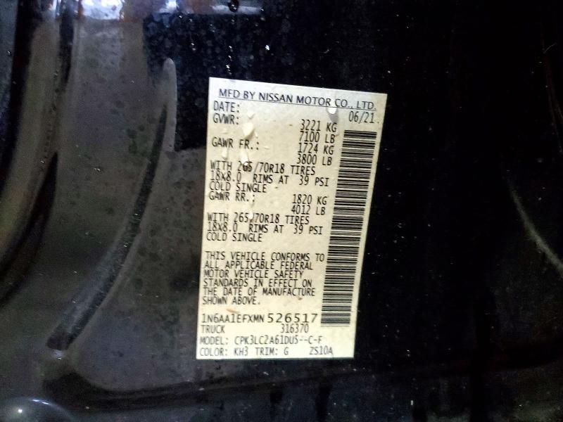Продажа на аукционе авто 2021 Nissan Titan, vin: 1N6AA1EFXMN526517, номер лота: 51906006