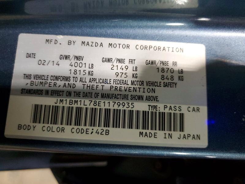 2014 Mazda 3 მანქანა იყიდება აუქციონზე, vin: JM1BM1L78E1179935, აუქციონის ნომერი: 51253376