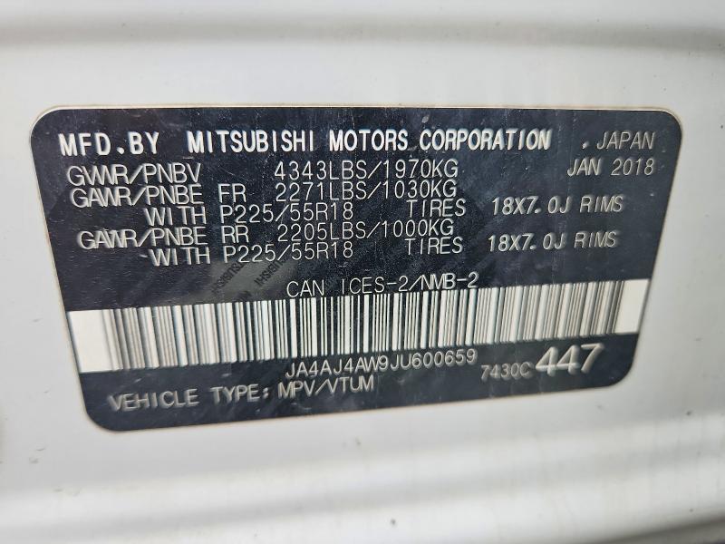 Продаж на аукціоні авто 2018 Mitsubishi Rvr, vin: JA4AJ4AW9JU600659, номер лоту: 49291416