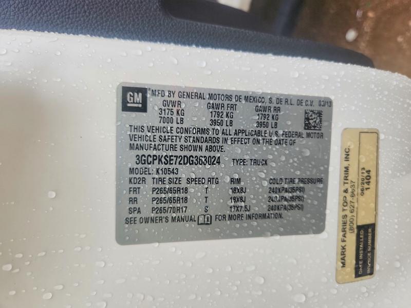 2013 Chevrolet Silverado მანქანა იყიდება აუქციონზე, vin: 3GCPKSE72DG363024, აუქციონის ნომერი: 50712446