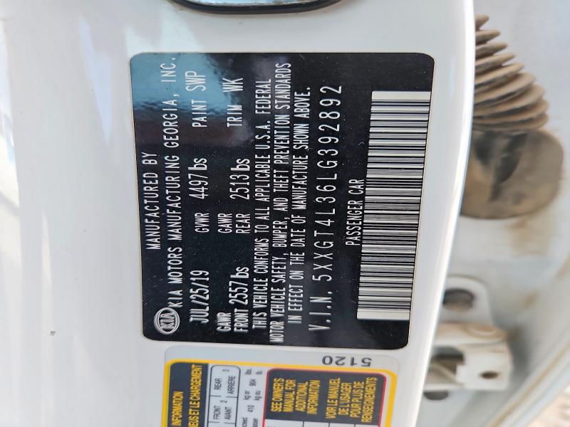2020 Kia Optima მანქანა იყიდება აუქციონზე, vin: 5XXGT4L36LG392892, აუქციონის ნომერი: 50263096